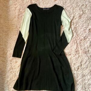 Classic Colorblocked Monochrome Professional Feminine Quiet Luxury Sweater Dress